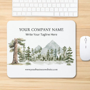 Mousepad Negócios ao Ar Livre Floresta Verde Aquarela Natur