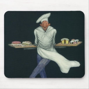 Mousepad Negócios de Comida Antiga, Padeiro com Sobremesas