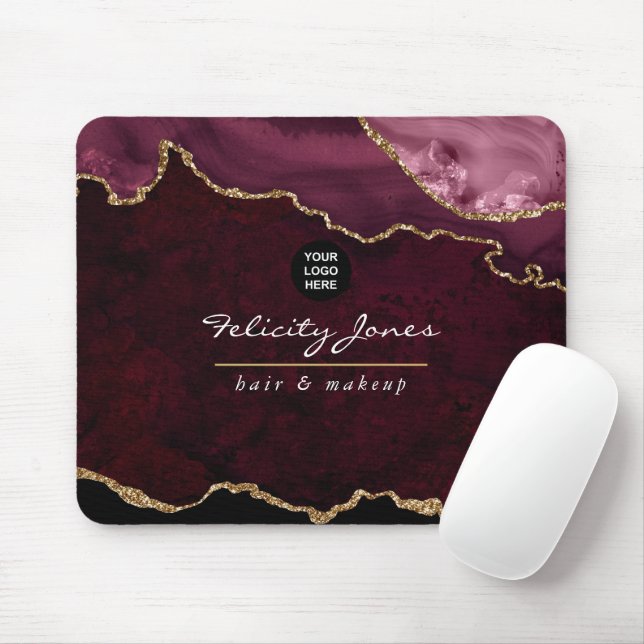 Mousepad Negócios de pedra de Precioso de Agate Dourada e B (Com mouse)