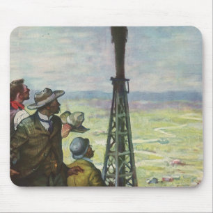 Mousepad Negócios Vintage, Poço de Petróleo Jorrando com Tr