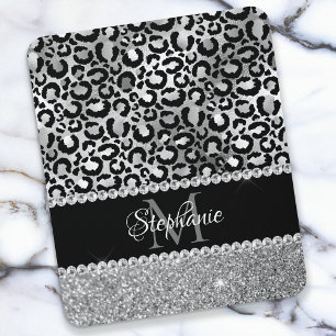 Mousepad Negra e Silver Leopard Girassol Monograma