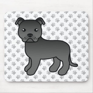 Mousepad Negra-Inglês Escafo - Cartoon Cachorro e patas