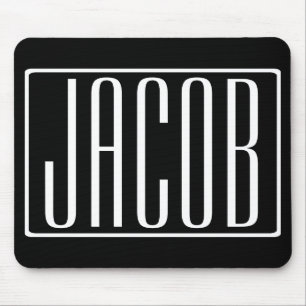 Mousepad Negrito & Moderno Seu Nome ou Palavra Branco no