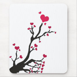 Mousepad negro da árvore cardíaca