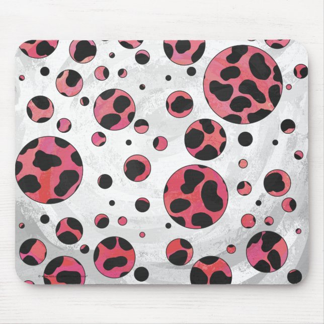Mousepad Negro e Vermelho Dalmáticos com Bolinhas (Frente)