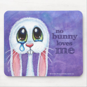 Mousepad Nenhum coelho ama-me - coelho triste bonito