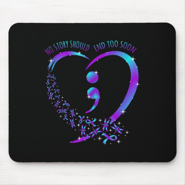 Mousepad Nenhuma História Deve Terminar Feliz Apoio à Consc (Frente)