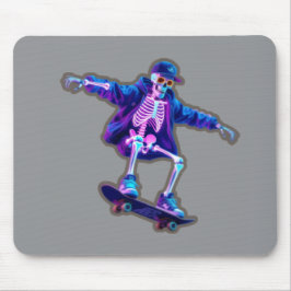 Mousepad Neon 3D Skeleton Skateboarding – Funny Streetwear 
