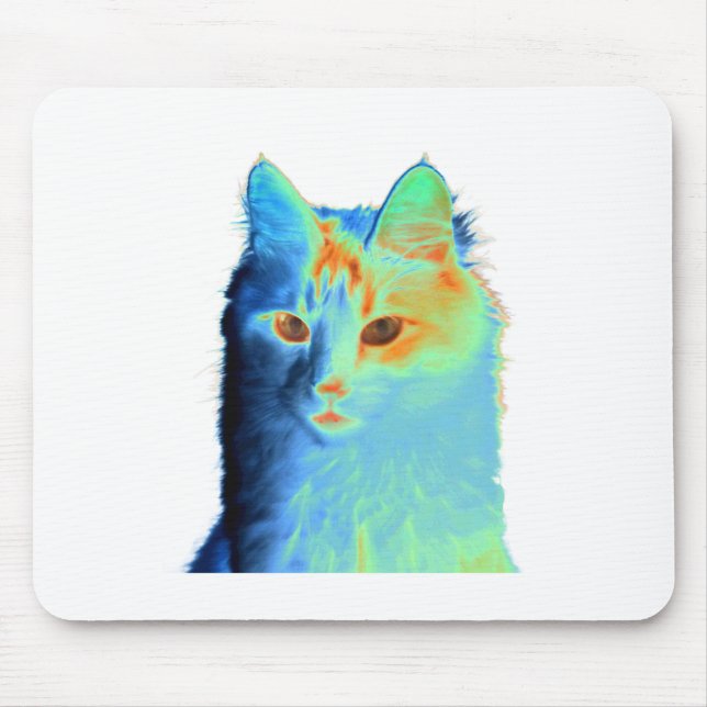Mousepad Neon Angora Cat (Frente)