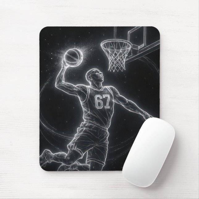 Mousepad Neon Basketball Player Number 67 (Com mouse)