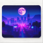Mousepad Neon City Synthwave Sunset XL Gaming Desk Mat<br><div class="desc">Transform your workspace into a neon-drenched paradise with this stunning synthwave city desk mat. Featuring a futuristic highway leading into a glowing metropolis under a massive violet moon, this design is the ultimate tribute to the 80s outrun aesthetic. The vibrant pink and deep purple tones create a dreamy, high-tech atmosphere,...</div>