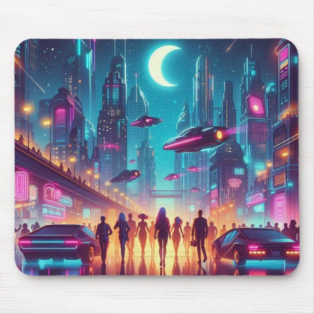 Mousepad Neon Cityscape (Frente)