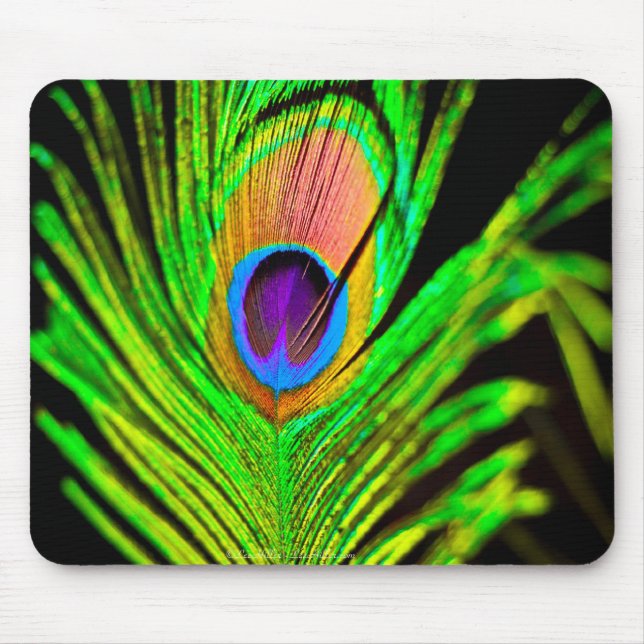 Mousepad Neon Colors Peacock Feather (Frente)