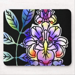 Mousepad Neon Flowers