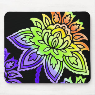 Mousepad Neon Flowers