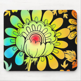 Mousepad Neon Flowers