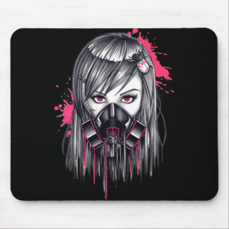 Mousepad Neon Gas Mask Girl