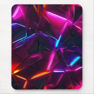 Mousepad Neon Geométrico Abstrato Futurista Cyberpunk