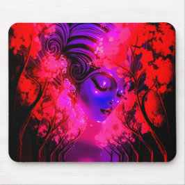 Mousepad Neon Goddess in Enchanted Forest