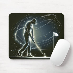 Mousepad Neon Golfer Putando a Bola de Golfe