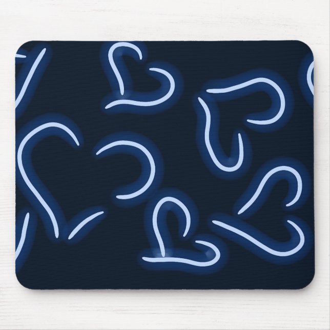 Mousepad Neon Hearts Blue (Frente)