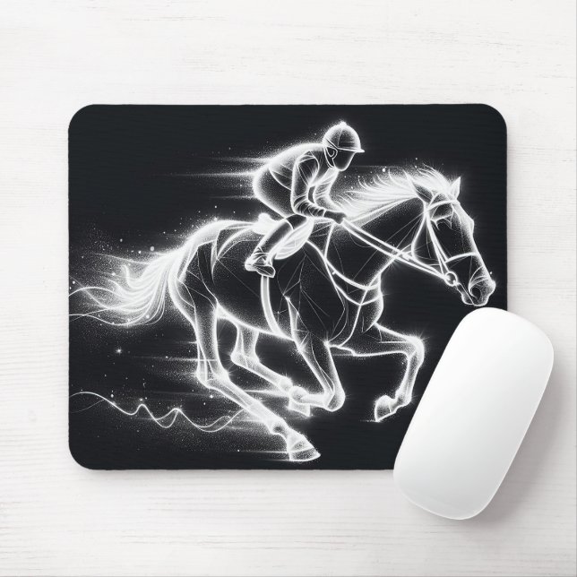 Mousepad Neon Jockey em um cavalo galopante (Com mouse)