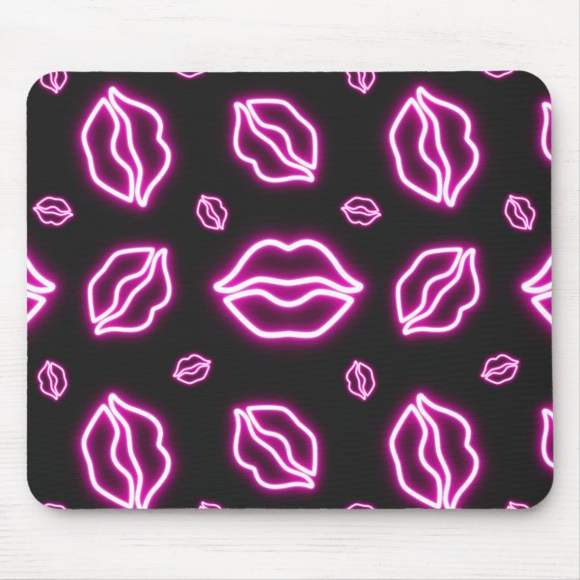 Mousepad Neon Kiss Rosa (Frente)