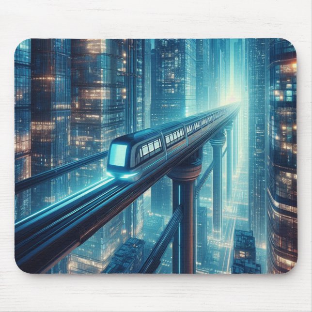 Mousepad Neon Monorail Skyline (Frente)