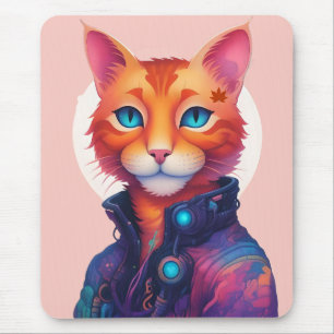 Mousepad "Neon Paws: O Gengibre, Gengibre De Olhos Azuis"