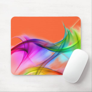 Mousepad Neon Rainbow Abstrato em Laranja