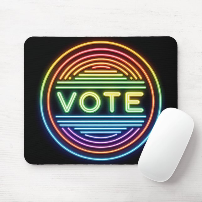 Mousepad Neon Rainbow Vote Sinal (Com mouse)
