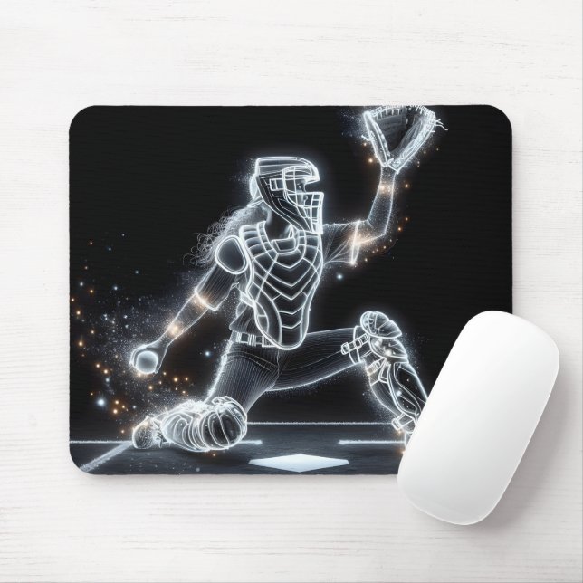 Mousepad Neon Softball Catcher (Com mouse)