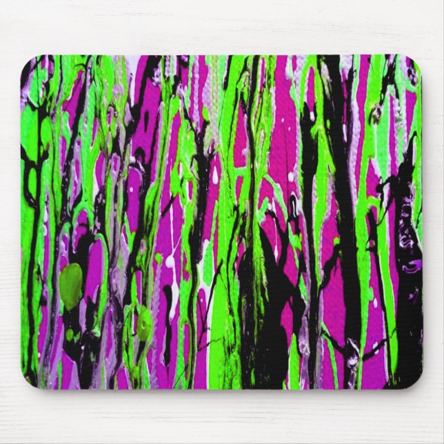 Mousepad Neon Splatter Paint Purple Verde e Preto (Frente)