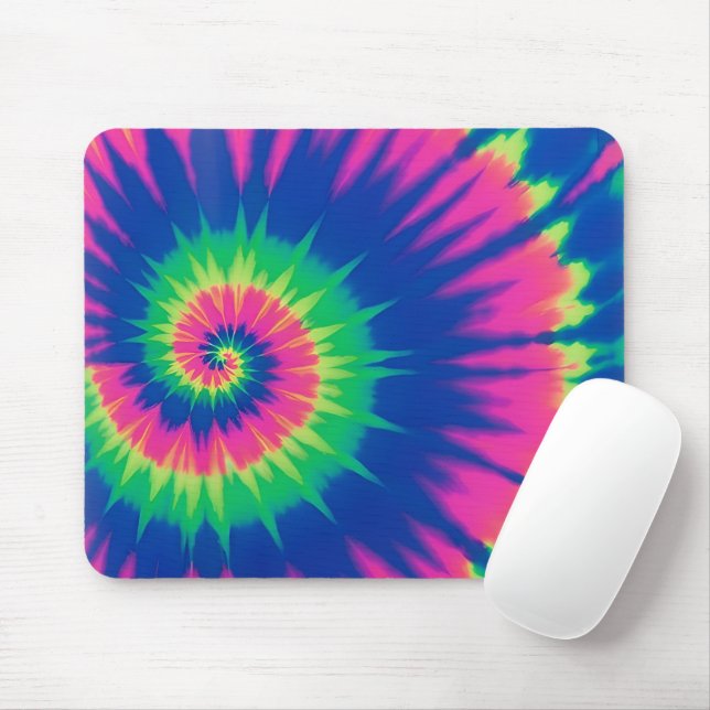 Mousepad Neon Tie-Dye Spiral (Com mouse)