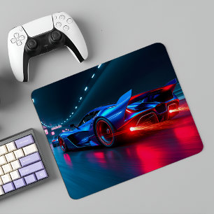 Mousepad Neon Tunnel Racer: Hypercar de Alta Velocidade