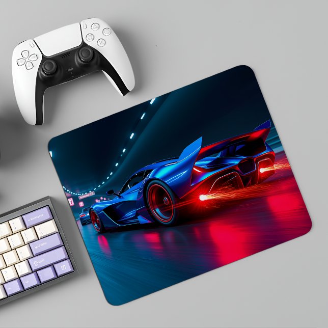 Mousepad Neon Tunnel Racer: Hypercar de Alta Velocidade (Criador carregado)