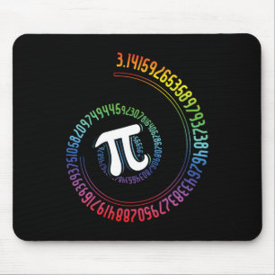 Mousepad Nerd Espiral Arco-Íris, Geek Matemático, Dia Pi