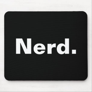 Mousepad Nerd uma palavra texto branco minimalismo design e