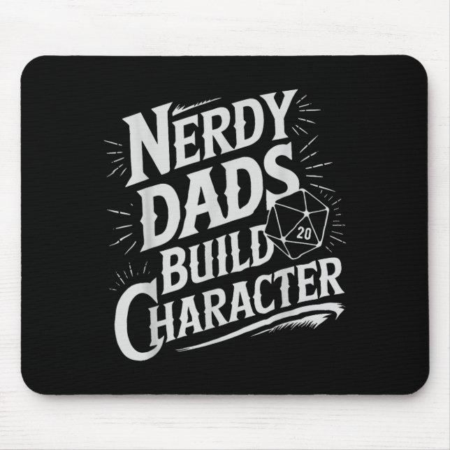 Mousepad Nerdy Dads Build Character Rpg Dice Father Humor  (Frente)