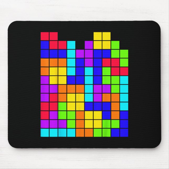 Mousepad Nerdy Tetrominoes Block Quebra-cabeça Video Game M (Frente)
