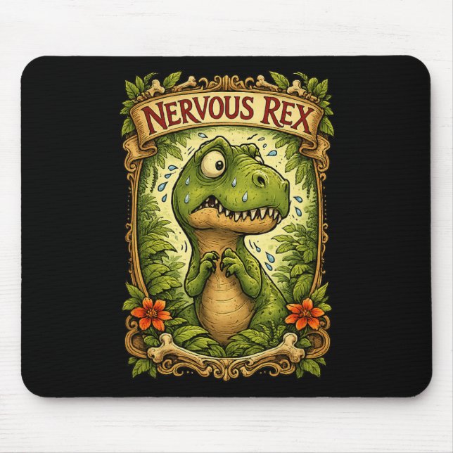Mousepad Nervoso Rex - Tiranossauro Engraçado  (Frente)