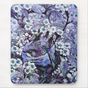 Mousepad NEST DO PÁSSARO, azul branco