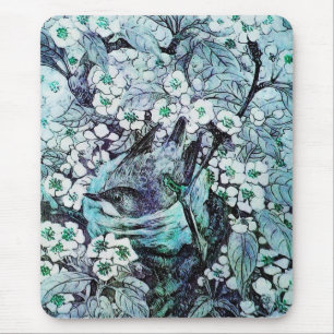 Mousepad NEST DO PÁSSARO, azul branco