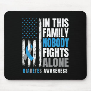 Mousepad Nesta Família Ninguém Luta Sozinho Com O Diabético