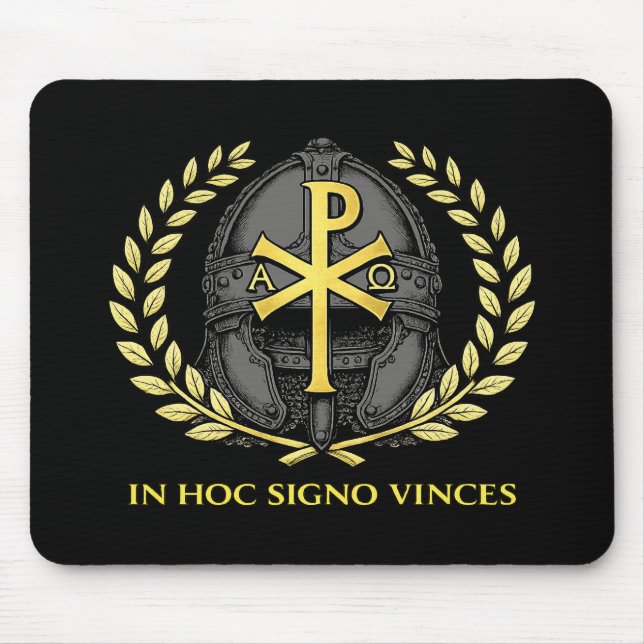 Mousepad Neste Sinal Vencerás Capacete Romano Chi-Rho (Frente)