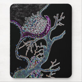 Mousepad neto de sonho zombie com borboletas no cabelo