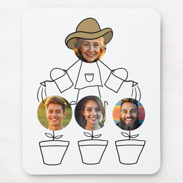Mousepad Netos engraçados para vovó Fotos (Frente)
