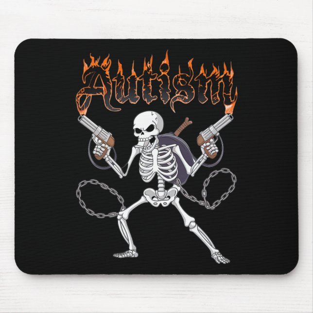 Mousepad Neurodivergência Skeleton Warrior Autismo Consciên (Frente)