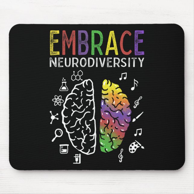 Mousepad Neurodiversidade Abraça Adhd Autismo Cérebro Asd (Frente)