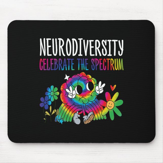 Mousepad Neurodiversidade Cérebro Autismo Sensibilização e  (Frente)